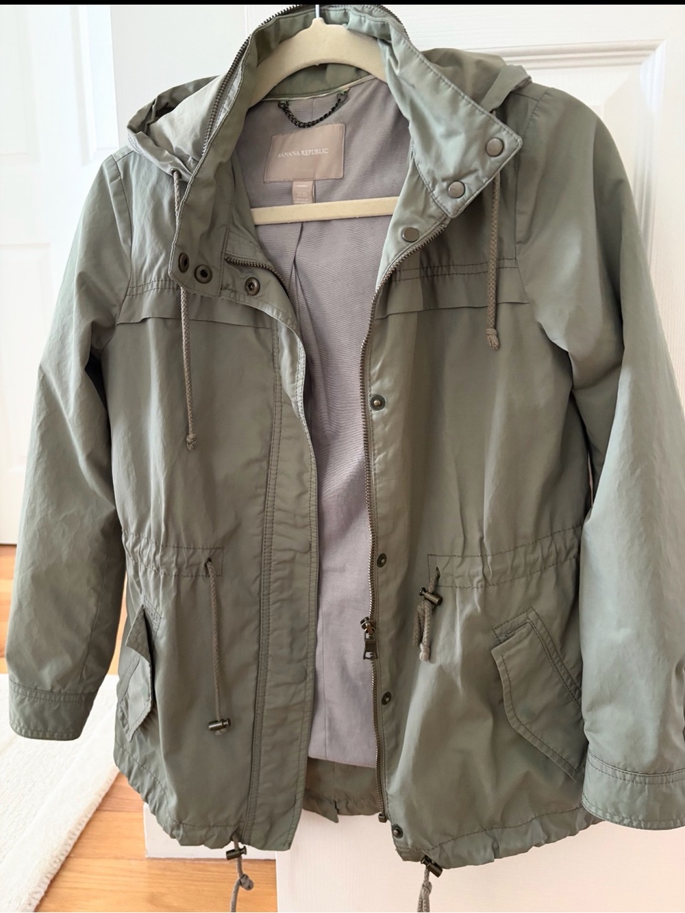 Banana Republic Sage Green Hooded Utility Jacket